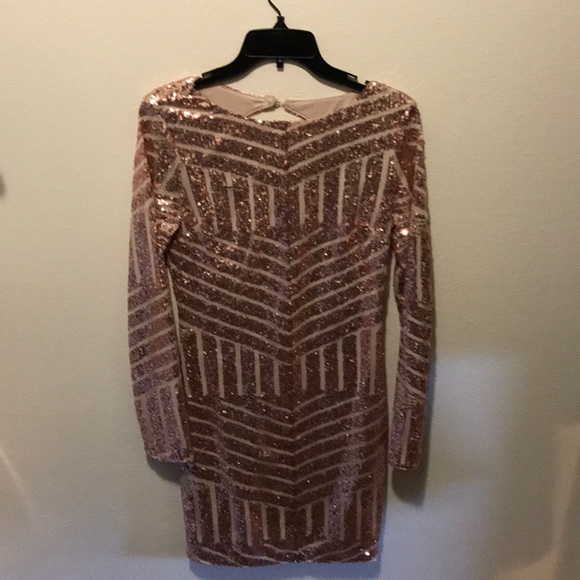 Rose Gold Sequin Party Dress - Picture 1 of 7